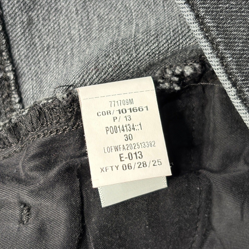 LOFT The Wide Leg Jeans Womens 30/10 Black High Rise Raw Hem Frayed Faded Denim - Picture 6 of 11